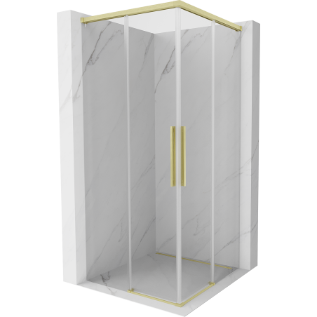 Mexen Rox Duo sprchový kút posuvný 75 x 75 cm, transparentný, zlatý kartáčovaný - 8C2D-075-075-55-00