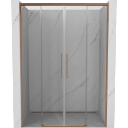 Mexen Rox posuvné sprchové dvere 140 cm, priehľadné, kartáčovaná meď - 8C2-140-002-65-00