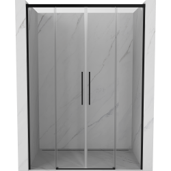 Mexen Rox posuvné sprchové dvere 150 cm, transparentné, čierne - 8C2-150-002-70-00