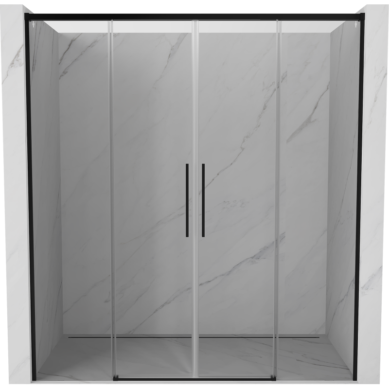 Mexen Rox posuvné sprchové dvere 170 cm, transparentné, čierne - 8C2-170-002-70-00