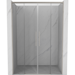 Mexen Rox posuvné sprchové dvere 140 cm, transparentné, brúsený nikel - 8C2-140-002-97-00