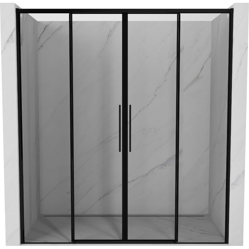 Mexen Rox posuvné sprchové dvere 170 cm, čierny rám, čierne - 8C2-170-002-70-70