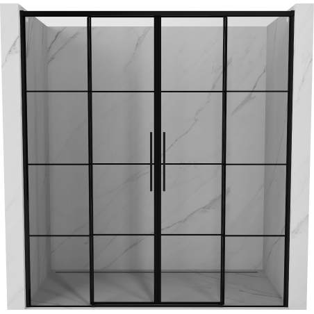 Mexen Rox posuvné sprchové dvere 170 cm, čierna mriežka, čierne - 8C2-170-002-70-77