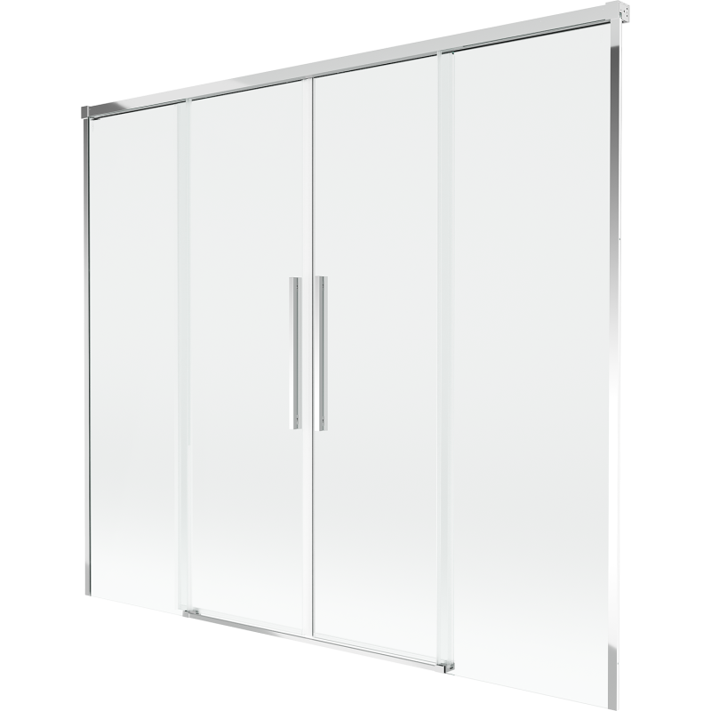 Mexen Rox vaňa so 2-krídlovými posuvnými dverami 180 x 150 cm, transparentná, chróm - 8C9-180-002-01-00