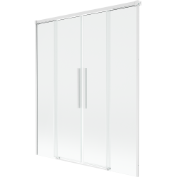 Mexen Rox kúpeľňová zásterka dvojkrídlová posuvná 150 x 150 cm, priehľadná, biela - 8C9-150-002-20-00