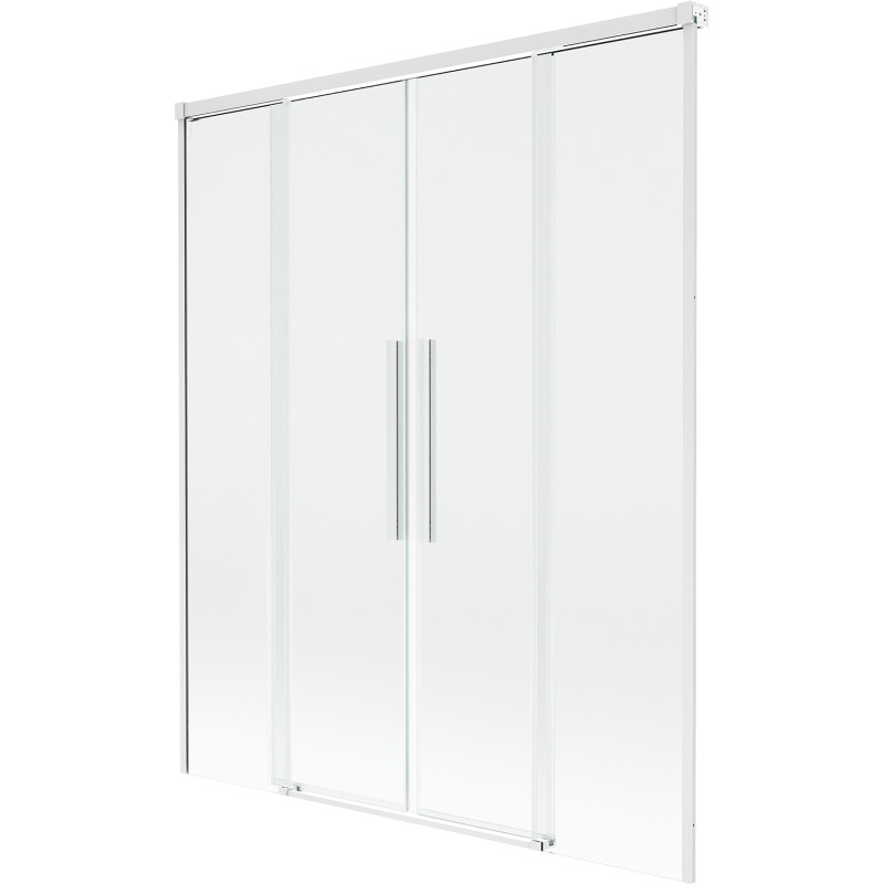 Mexen Rox 2-dielna, rozšíriteľná vaňová zástena s rozmermi 150 x 150 cm, transparentná, biela - 8C9-150-002-20-00