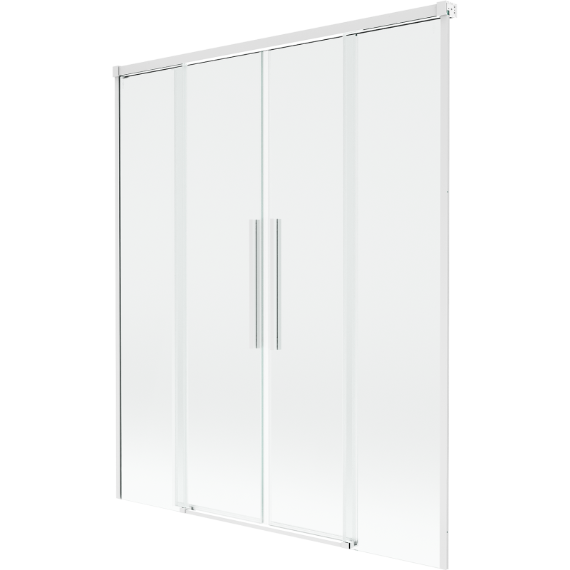 Mexen Rox vaňový paraván 2-krídlový posuvný 160 x 150 cm, priehľadný, biely - 8C9-160-002-20-00