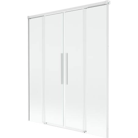 Mexen Rox vaňový paraván 2-krídlový posuvný 160 x 150 cm, priehľadný, biely - 8C9-160-002-20-00