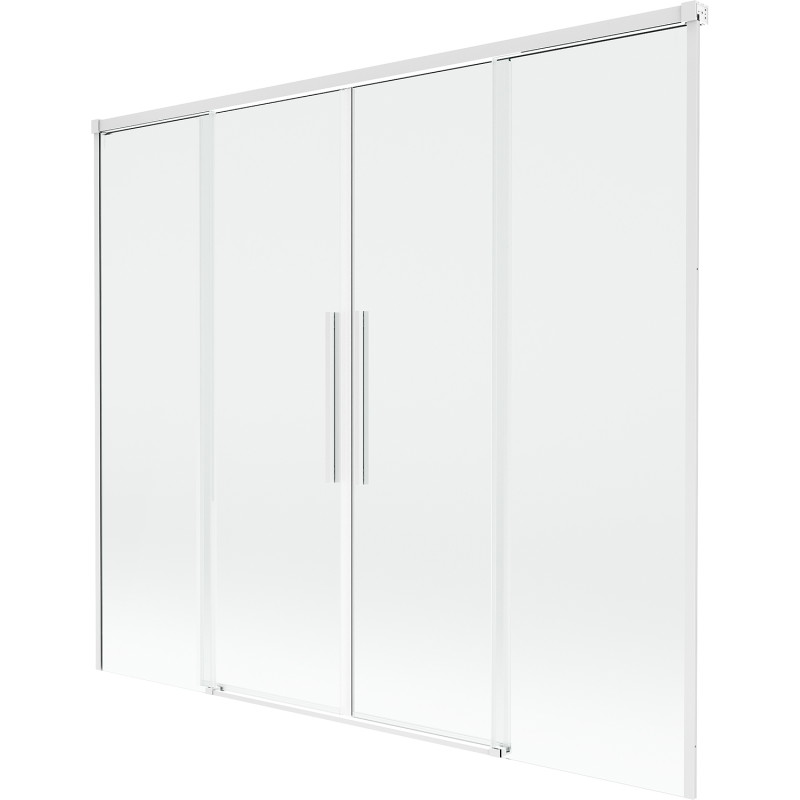 Mexen Rox rozťahovacia vaňová zástena 2-krídlová 180 x 150 cm, transparentná, biela - 8C9-180-002-20-00