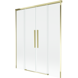 Mexen Rox sprchová zástenka 2-krídlová posuvná 150 x 150 cm, transparentná, zlatá - 8C9-150-002-50-00