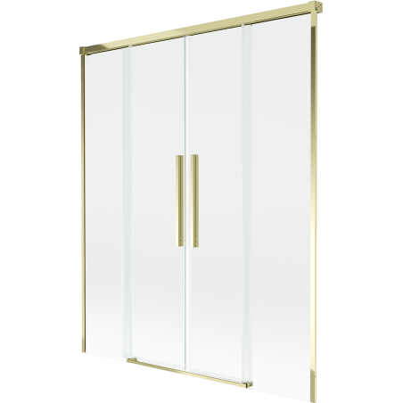 Mexen Rox sprchová zástenka 2-krídlová posuvná 150 x 150 cm, transparentná, zlatá - 8C9-150-002-50-00