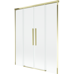 Mexen Rox sprchová zástenka dvojkrídlová posuvná 160 x 150 cm, transparentná, zlatá - 8C9-160-002-50-00