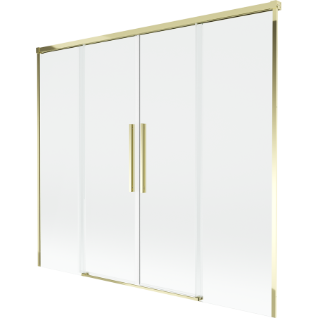 Mexen Rox dvojkrídlová roztiahnuteľná vanička 170 x 150 cm, transparentná, zlatá - 8C9-170-002-50-00