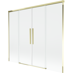 Mexen Rox dvojkrídlový sprchový paraván 180 x 150 cm, priehľadný, zlatý - 8C9-180-002-50-00