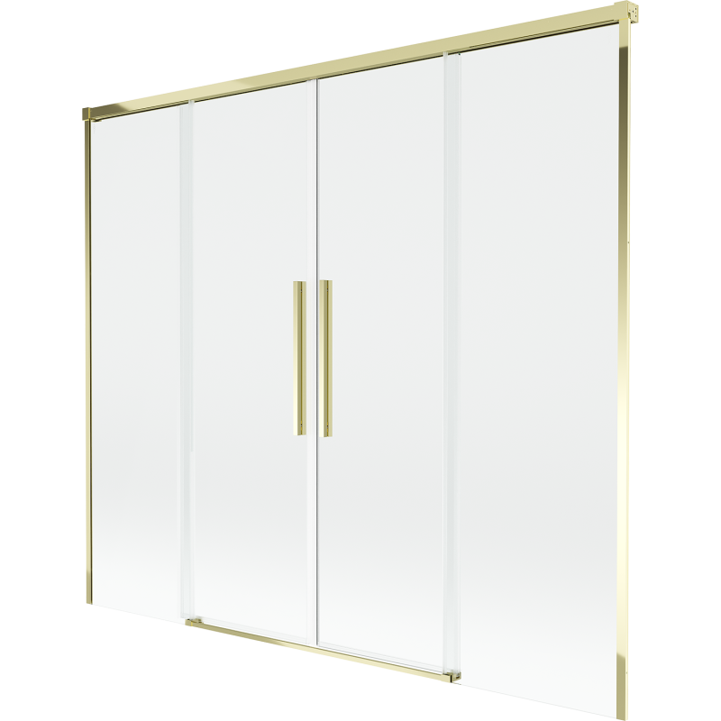 Mexen Rox dvojkrídlový sprchový paraván 180 x 150 cm, priehľadný, zlatý - 8C9-180-002-50-00