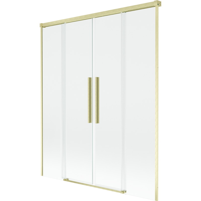 Mexen Rox dvojkrídlový vaňový záves posuvný 160 x 150 cm, transparentný, zlatý kartáčovaný - 8C9-160-002-55-00