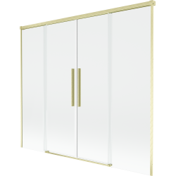 Mexen Rox sprchovací paravan 2-krídlový posuvný 170 x 150 cm, transparentný, zlatý brúsený - 8C9-170-002-55-00