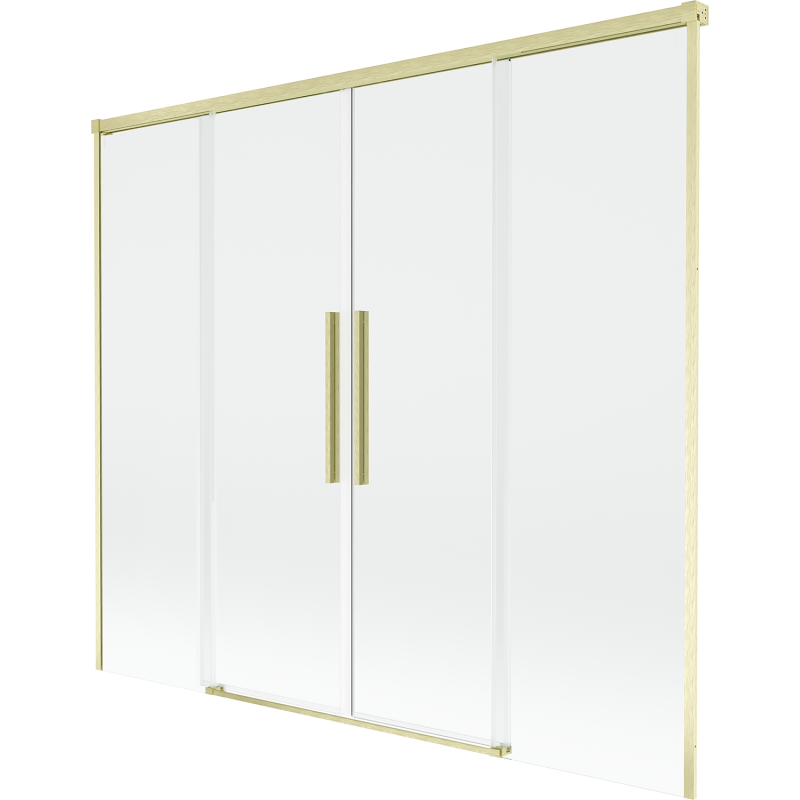 Mexen Rox sprchovací paravan 2-krídlový posuvný 170 x 150 cm, transparentný, zlatý brúsený - 8C9-170-002-55-00