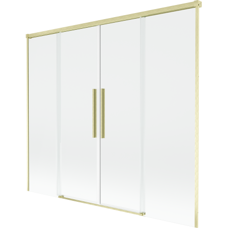 Mexen Rox sprchovací paravan 2-krídlový posuvný 170 x 150 cm, transparentný, zlatý brúsený - 8C9-170-002-55-00