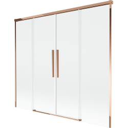 Mexen Rox dvojkrídlový posuvný sprchový paraván 170 x 150 cm, transparentný, ružové zlato - 8C9-170-002-60-00
