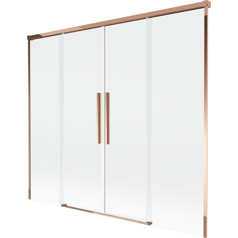 Mexen Rox dvojkrídlový posuvný sprchový paraván 170 x 150 cm, transparentný, ružové zlato - 8C9-170-002-60-00