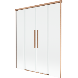 Mexen Rox dvojkrídlový sprchový paraván 140 x 150 cm, priehľadný, kefovaná meď - 8C9-140-002-65-00