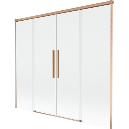 Mexen Rox 2-krídlový posuvný vaňový paraván 170 x 150 cm, transparentný, brúsená meď - 8C9-170-002-65-00