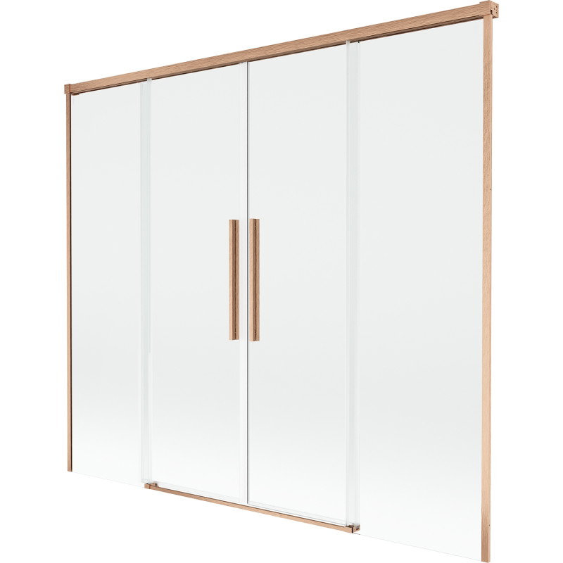 Mexen Rox Posuvná vaňová zástena 2-krídlová 180 x 150 cm, transparentná, brúsená meď - 8C9-180-002-65-00