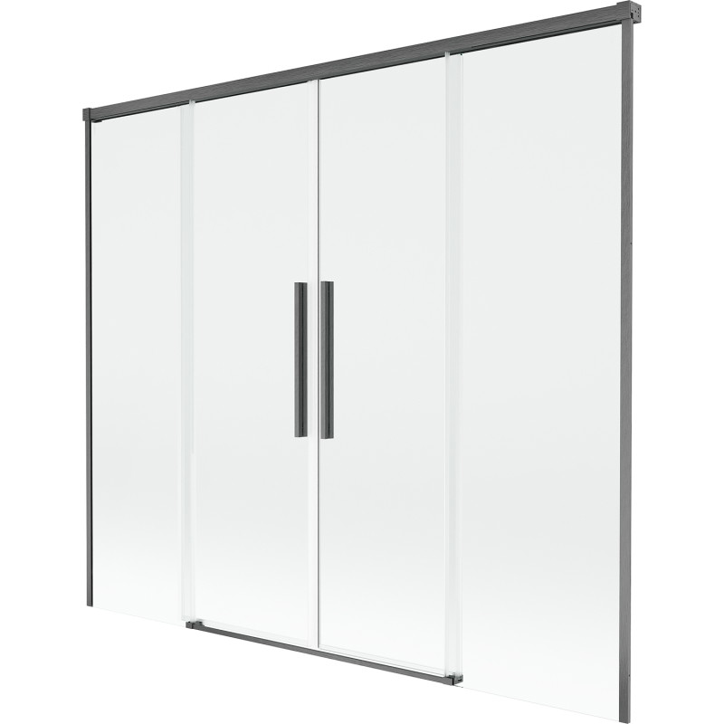 Mexen Rox posuvný dvojdverový sprchový panel 170 x 150 cm, transparentný, brúsená strelná šedá - 8C9-170-002-66-00