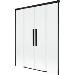 Mexen Rox rozkladací sprchový paraván 2-krídlový posuvný 160 x 150 cm, transparentný, čierny - 8C9-160-002-70-00