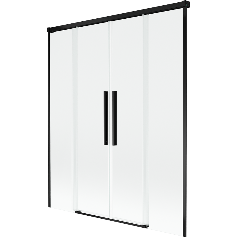 Mexen Rox rozkladací sprchový paraván 2-krídlový posuvný 160 x 150 cm, transparentný, čierny - 8C9-160-002-70-00