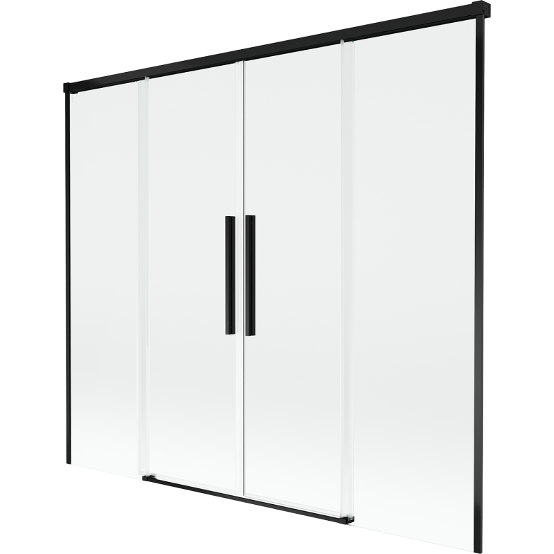 Mexen Rox dvojkrídlová vaňová zástena, posuvná 170 x 150 cm, priehľadná, čierna - 8C9-170-002-70-00