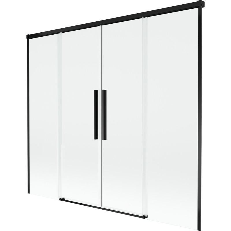 Mexen Rox dvojkrídlová zasúvacia vaňová zástena 170 x 150 cm, transparentná, čierna - 8C9-170-002-70-00