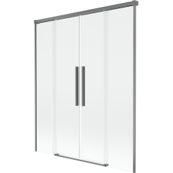 Mexen Rox sprchový kút 2-krídlový posuvný 140 x 150 cm, priehľadný, gun metal - 8C9-140-002-95-00