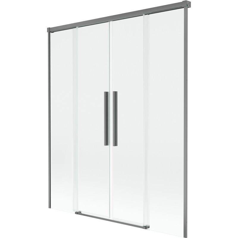 Mexen Rox dvojkrídlová dvojkrídlová vaňová zástena posuvná 140 x 150 cm, transparentná, gun metal - 8C9-140-002-95-00