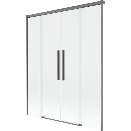 Mexen Rox sprchový kút 2-krídlový posuvný 140 x 150 cm, priehľadný, gun metal - 8C9-140-002-95-00