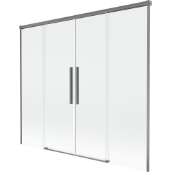 Mexen Rox vaňová zásten 2-krídlová posuvná 170 x 150 cm, transparentná, gun metal - 8C9-170-002-95-00