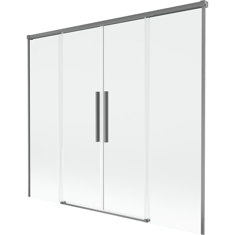Mexen Rox posuvná vaňová zástena, 2-dielna, 170 x 150 cm, transparentná, gun metal - 8C9-170-002-95-00