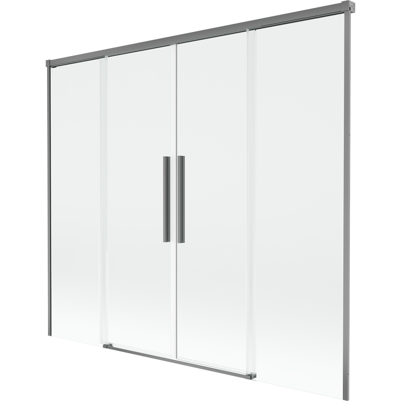 Mexen Rox vaňová zásten 2-krídlová posuvná 170 x 150 cm, transparentná, gun metal - 8C9-170-002-95-00