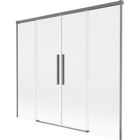 Mexen Rox vaňová zásten 2-krídlová posuvná 170 x 150 cm, transparentná, gun metal - 8C9-170-002-95-00