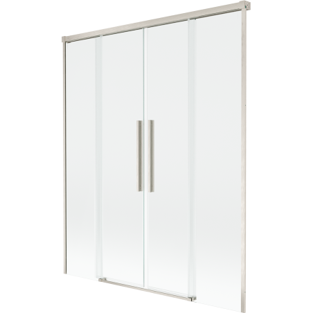 Mexen Rox sprchová stena pre vaňu 2-krídlová posuvná 140 x 150 cm, transparentná, brúsený nikel - 8C9-140-002-97-00