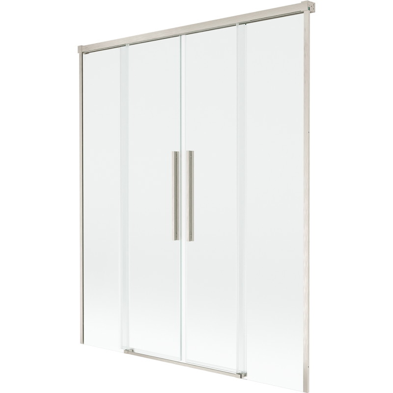 Mexen Rox 2-krídlový zasúvací vaňový paraván 160 x 150 cm, transparentný, brúsený nikel - 8C9-160-002-97-00