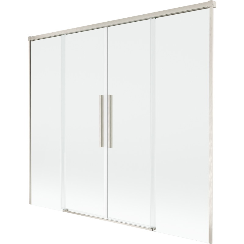 Mexen Rox sklenena vaňová zástena 2-dielna posuvná 170 x 150 cm, priehľadná, brúsený nikel - 8C9-170-002-97-00
