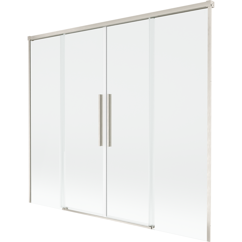 Mexen Rox sprchový paraván 2-krídlový rozťahovací 180 x 150 cm, transparentný, brúsený nikel - 8C9-180-002-97-00