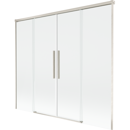 Mexen Rox dvojkrídlové zasúvacie vaňové zásteny 180 x 150 cm, transparentné, brúsený nikel - 8C9-180-002-97-00