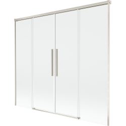 Mexen Rox sprchový kút 2-krídlový posuvný 190 x 150 cm, transparentný, kartáčovaný nikel - 8C9-190-002-97-00