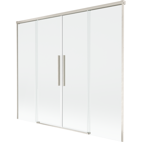 Mexen Rox sprchový kút 2-krídlový posuvný 190 x 150 cm, transparentný, kartáčovaný nikel - 8C9-190-002-97-00