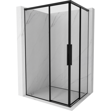 Mexen Rox Duo sprchovací kút posuvný 110 x 75 cm, čierny rám, čierny - 8C2D-110-075-70-70