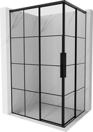 Mexen Rox Duo sprchová kabína zasúvacia 120 x 85 cm, čierna mriežka, čierna - 8C2D-120-085-70-77