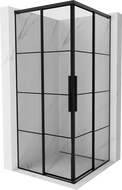 Mexen Rox Duo posuvná sprchová kabína 95 x 95 cm, čierna mriežka, čierna - 8C2D-095-095-70-77
